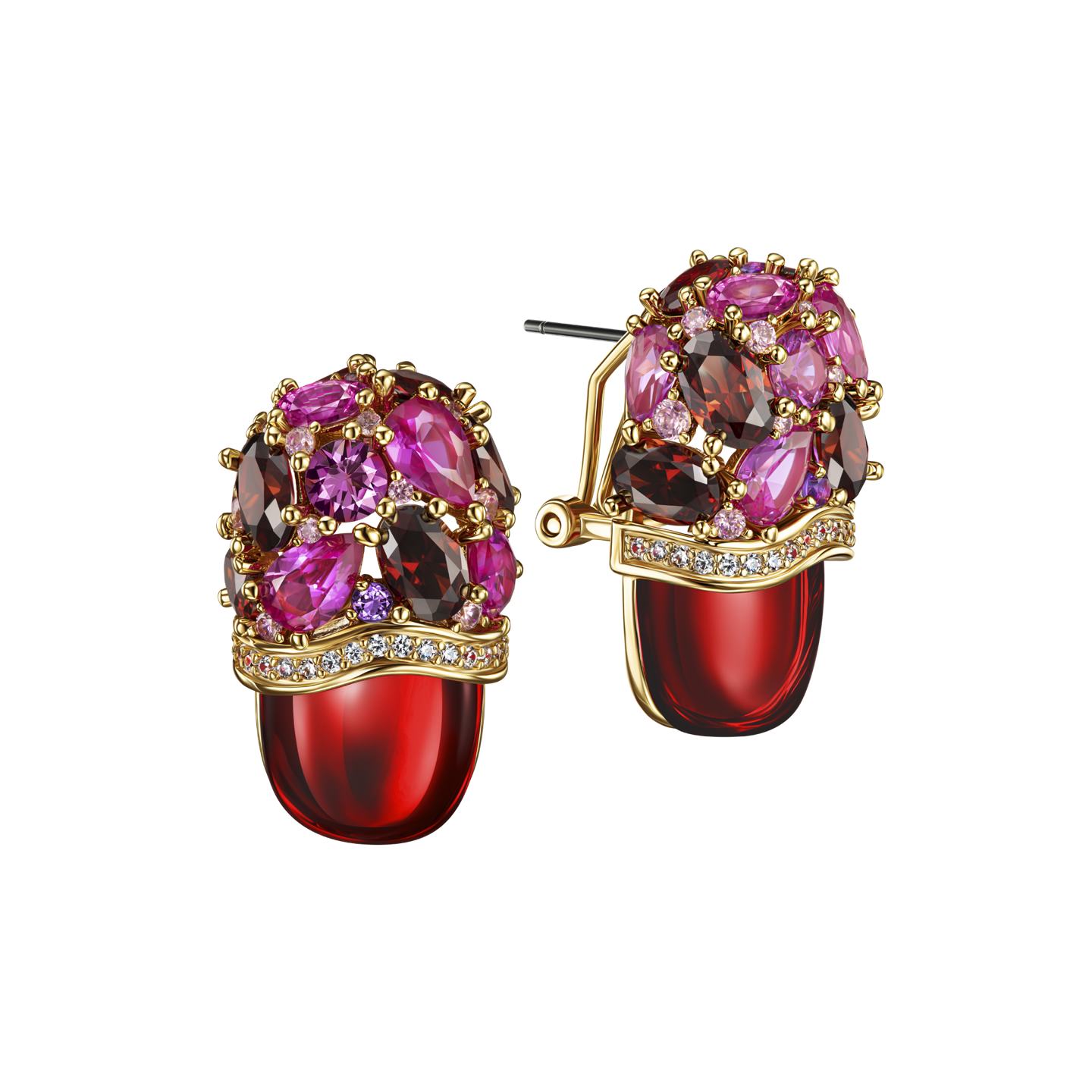 Pink online ice earrings